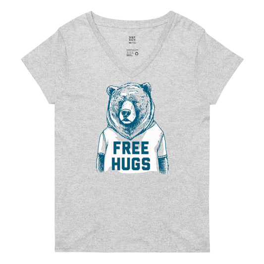 Free Hugs Bear Women's V-Neck Tee