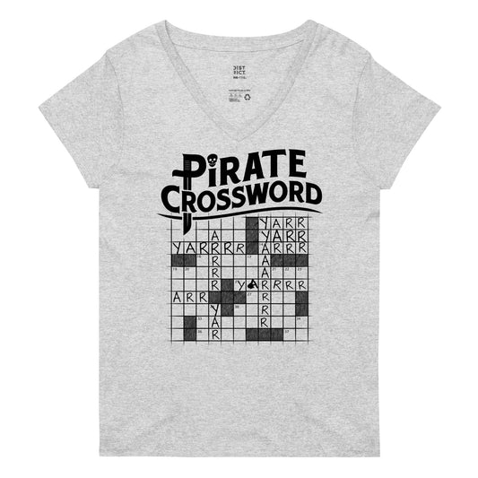 Pirate Crossword Women's V-Neck Tee
