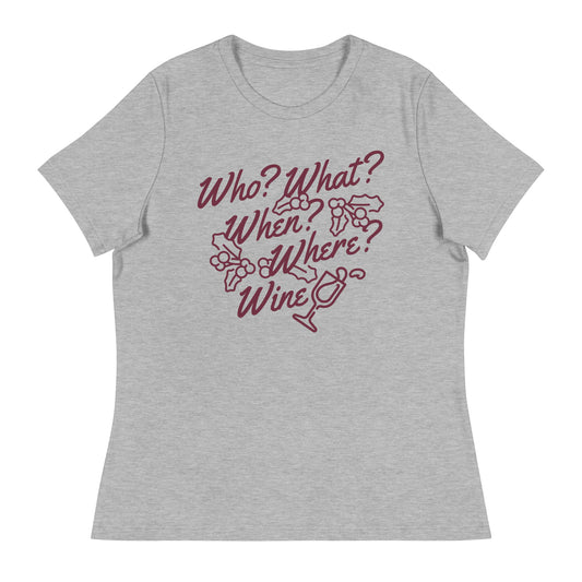 Who? What? When? Where? Wine? Women's Signature Tee
