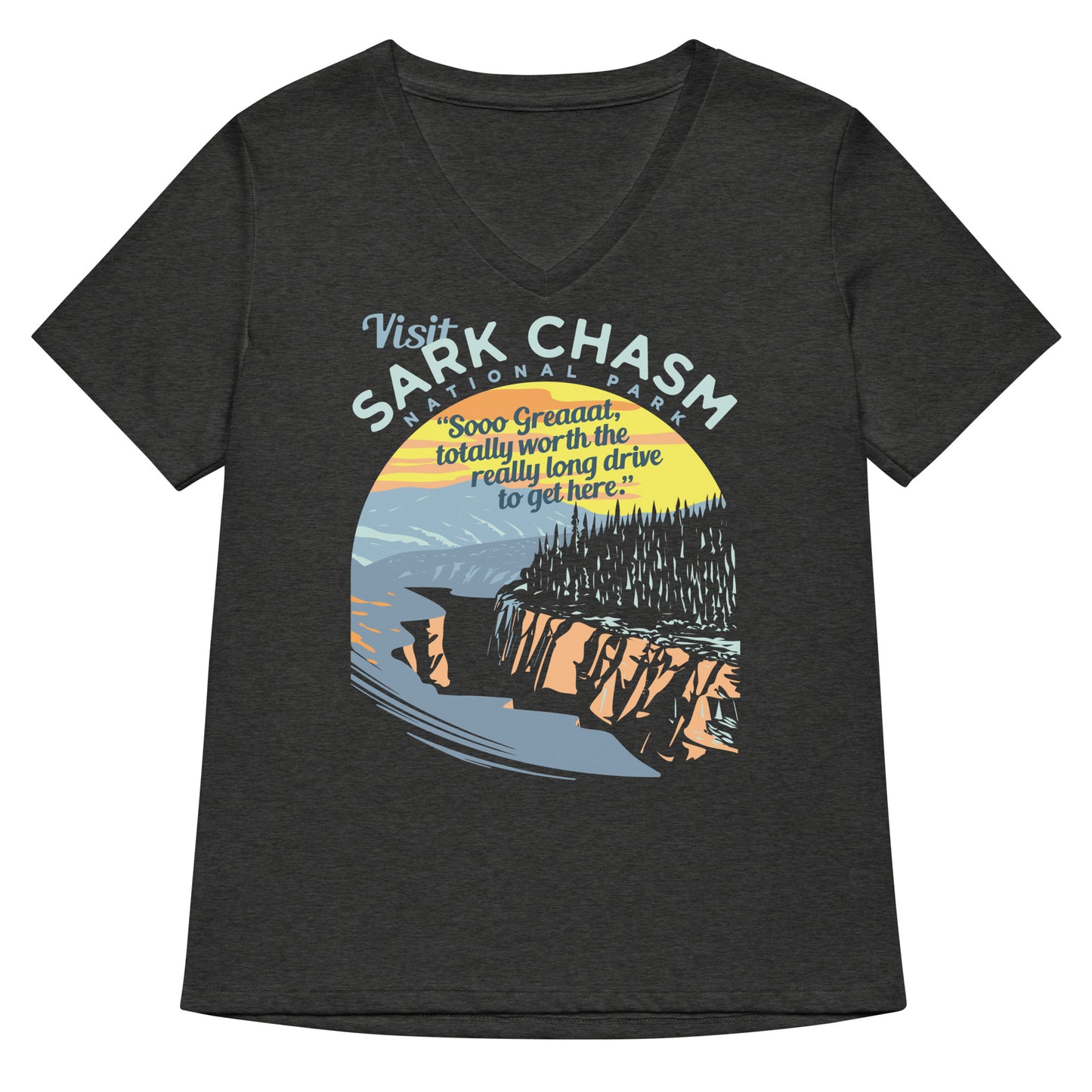 Visit Sark Chasm Women's V-Neck Tee