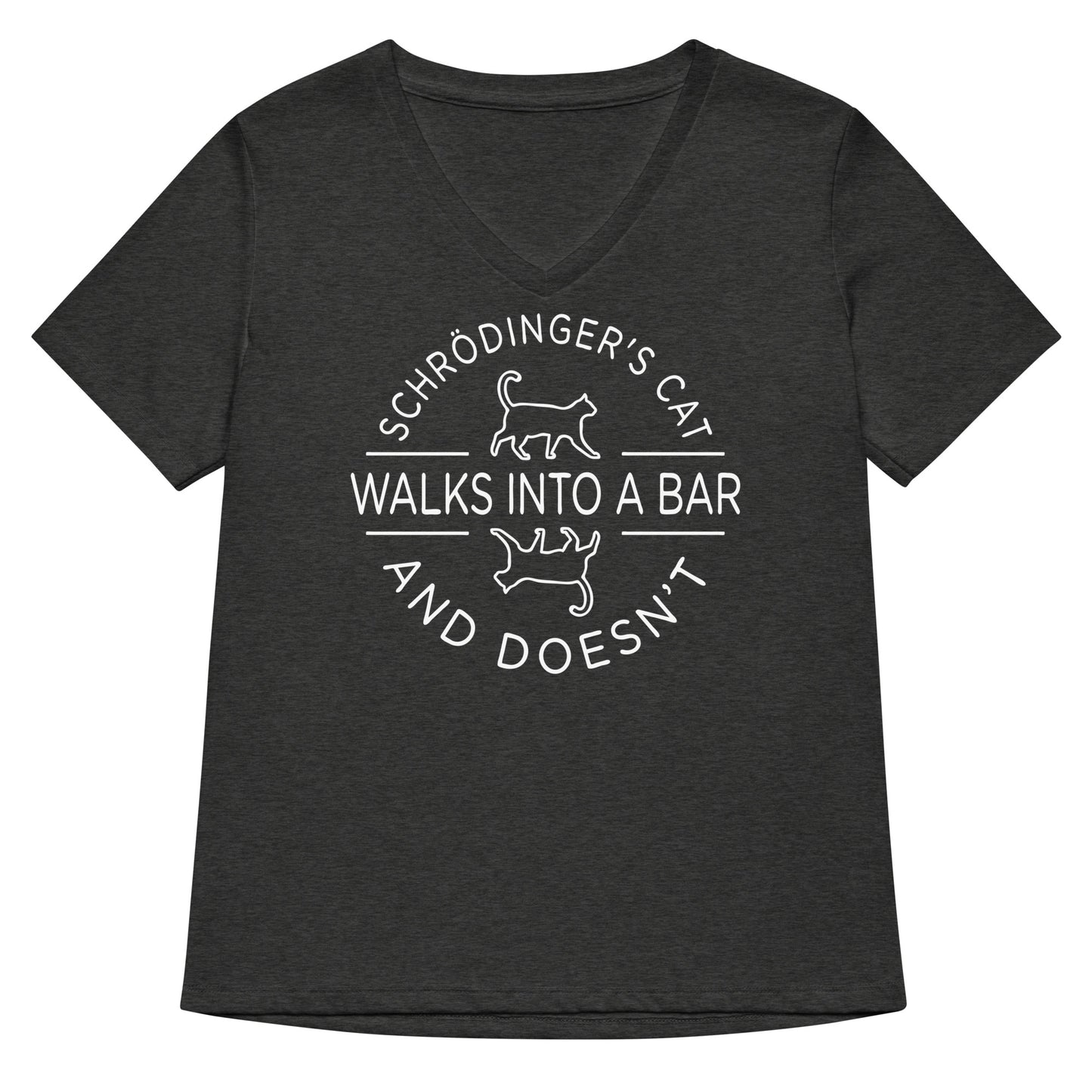 Schrodinger's Cat Walks Into A Bar Women's V-Neck Tee