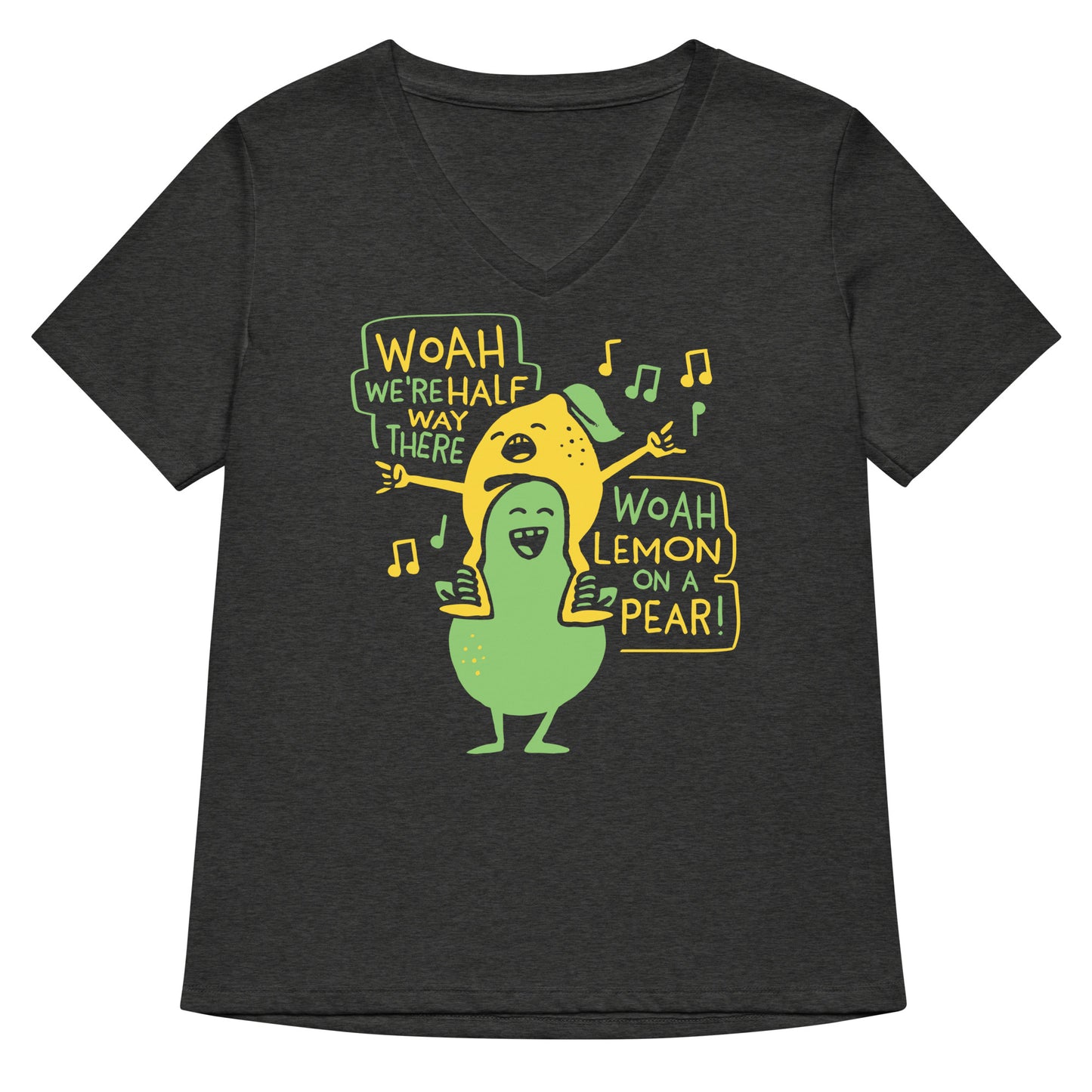 Lemon On A Pear Women's V-Neck Tee