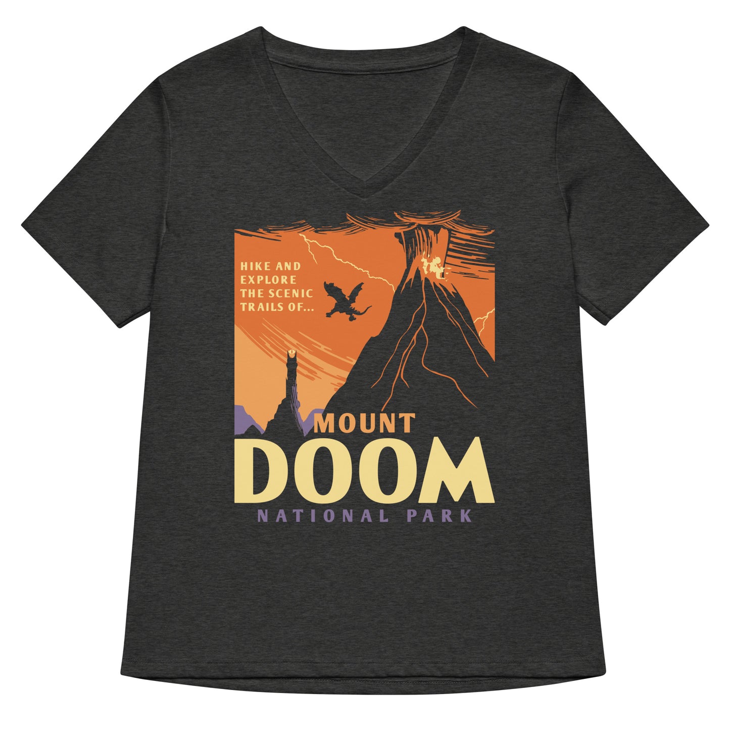 Mount Doom National Park Women's V-Neck Tee