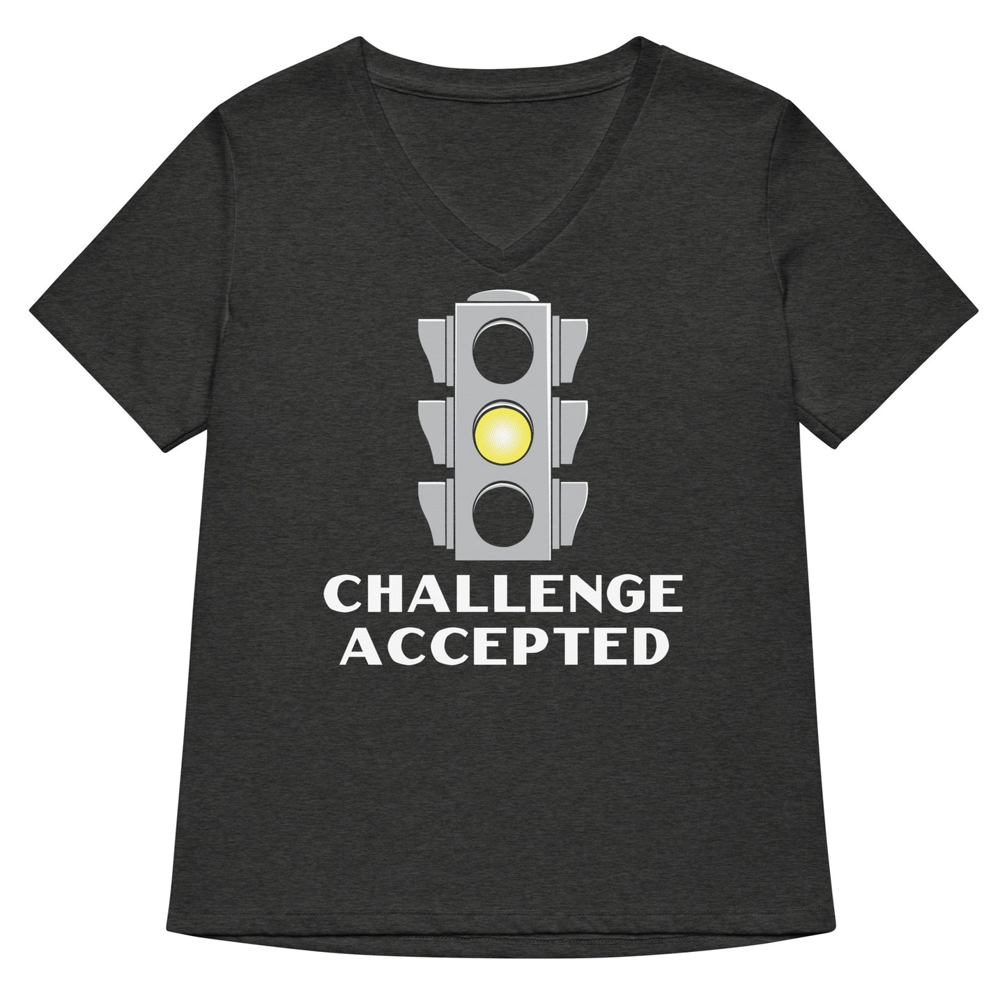 Challenge Accepted Stoplight Women's V-Neck Tee