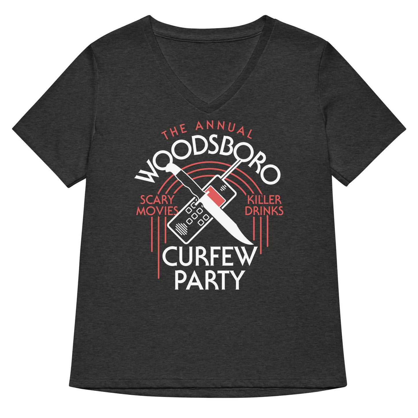 Woodsboro Curfew Party Women's V-Neck Tee