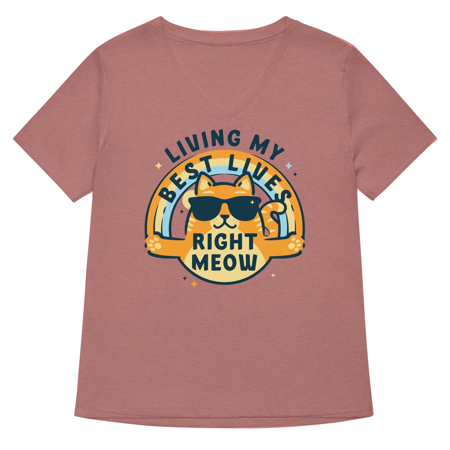 Living My Best Lives Right Meow Women's V-Neck Tee