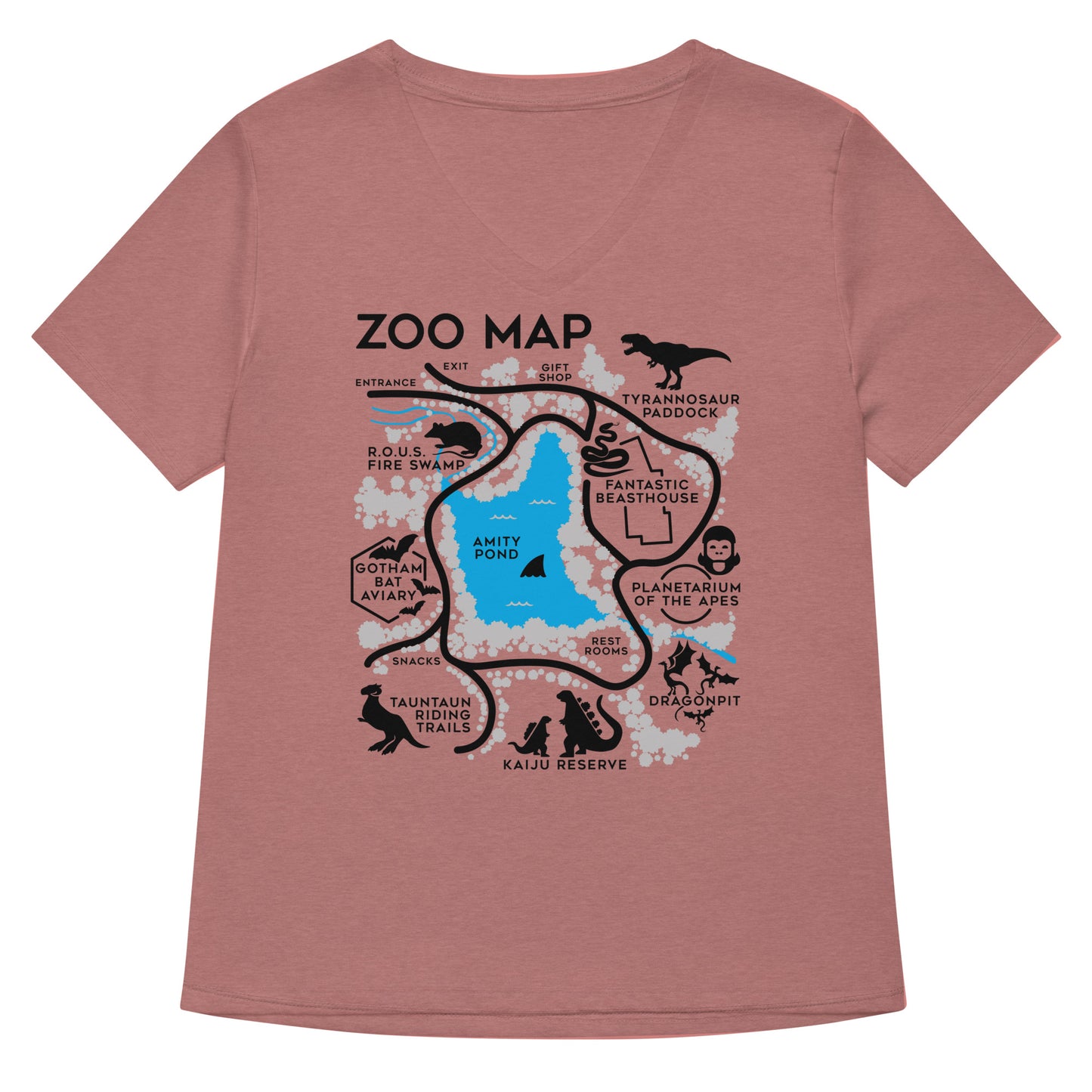 Zoo Map Women's V-Neck Tee