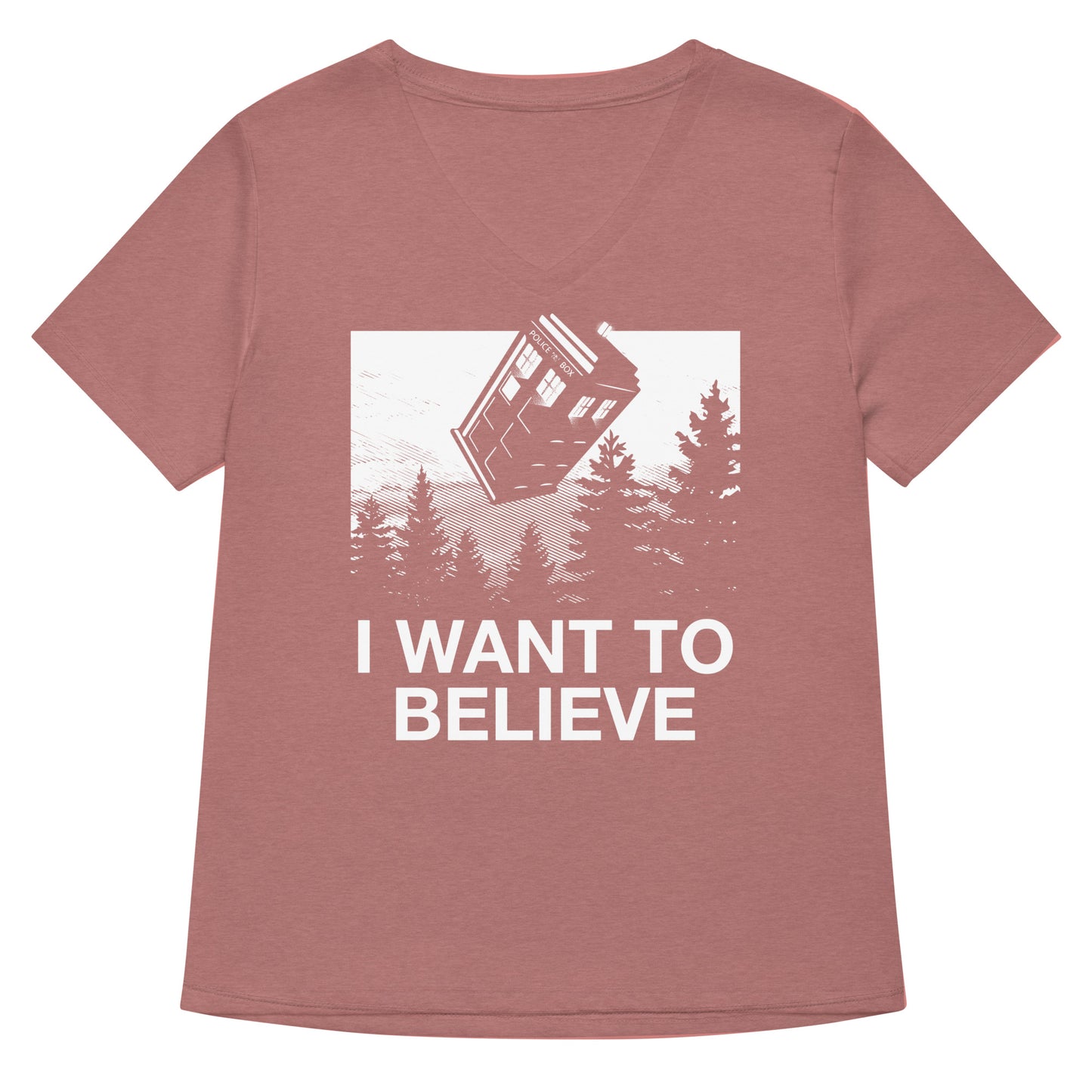 I Want To Believe Tardis Women's V-Neck Tee