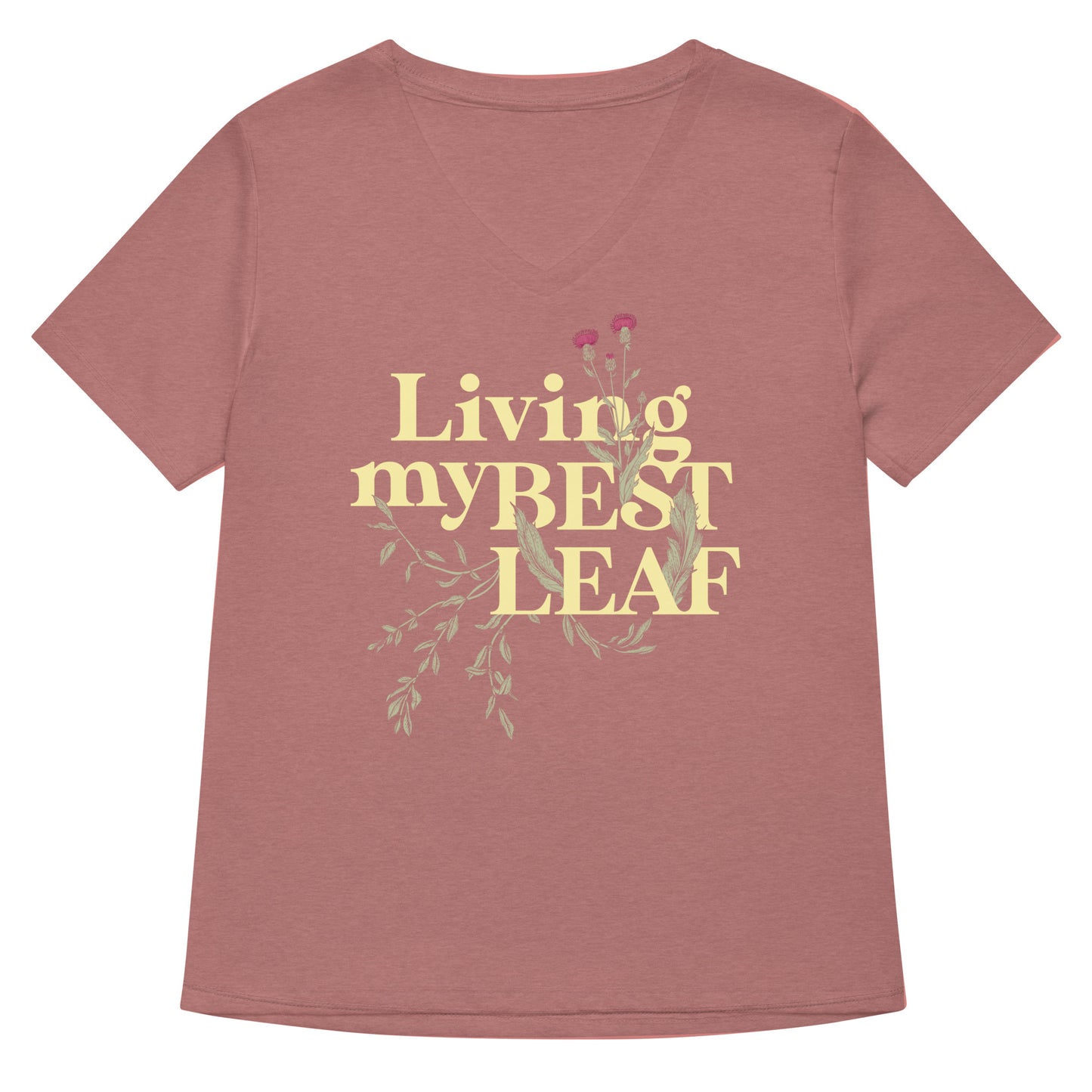 Living My Best Leaf Women's V-Neck Tee