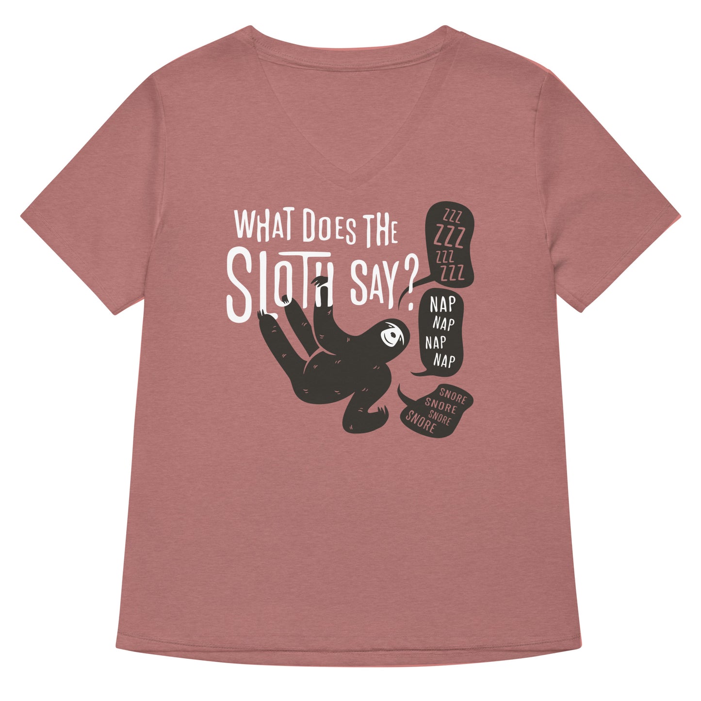 What Does The Sloth Say? Women's V-Neck Tee
