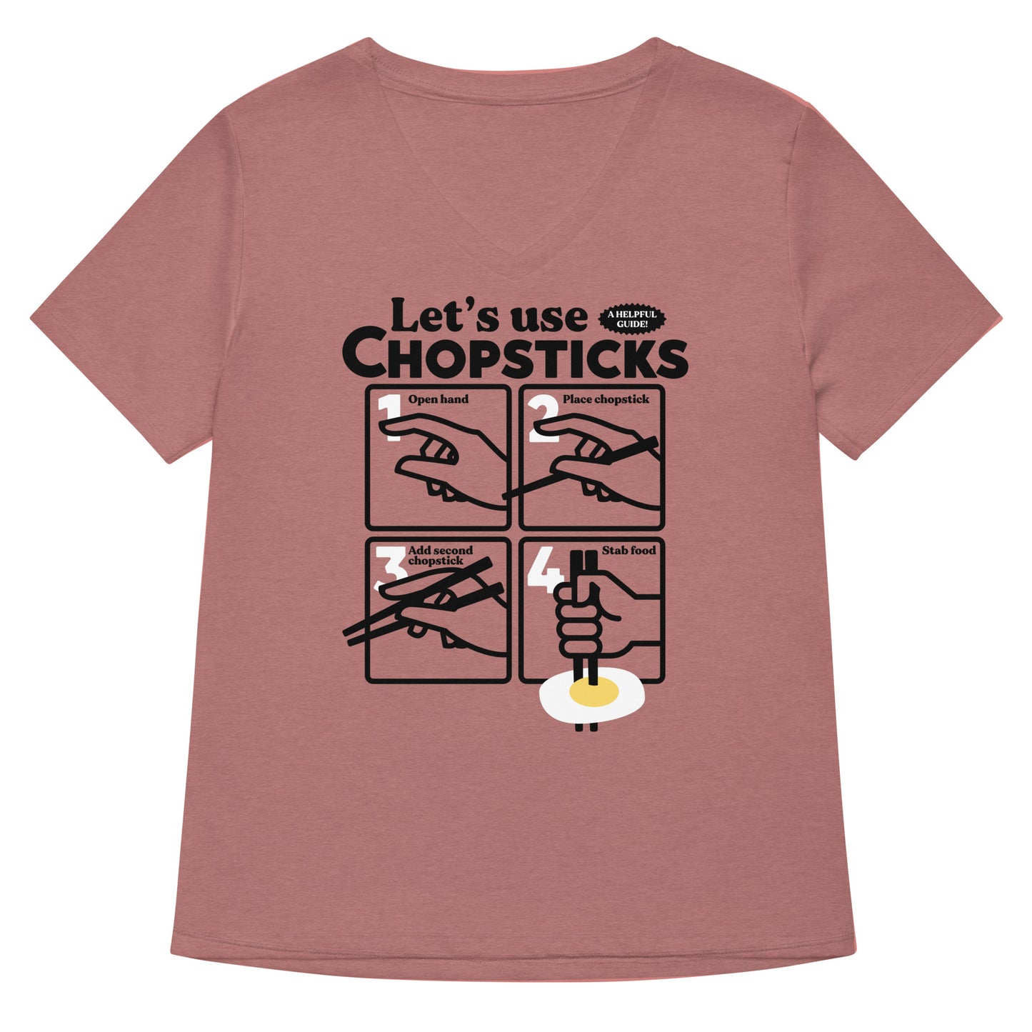 Let's Use Chopsticks Women's V-Neck Tee