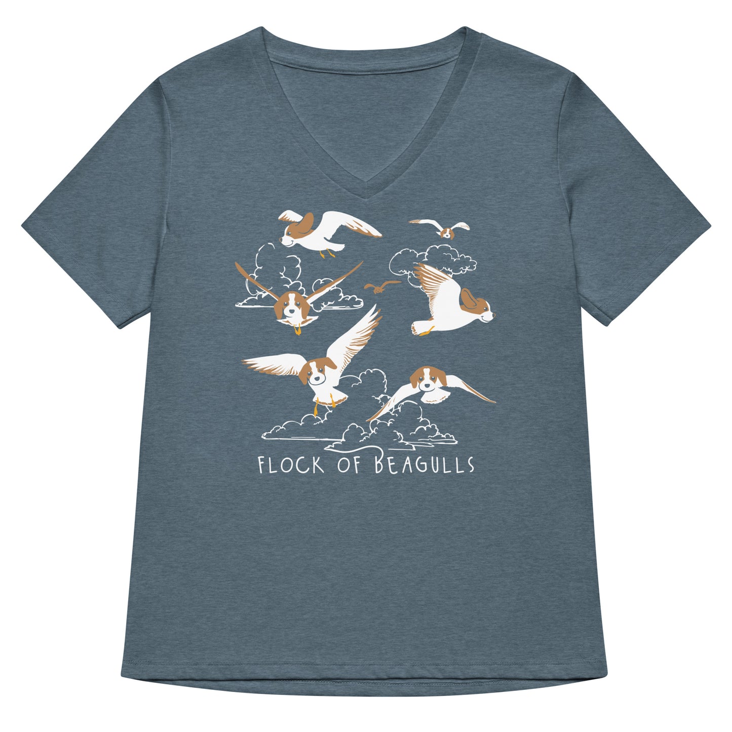 Flock Of Beagulls Women's V-Neck Tee