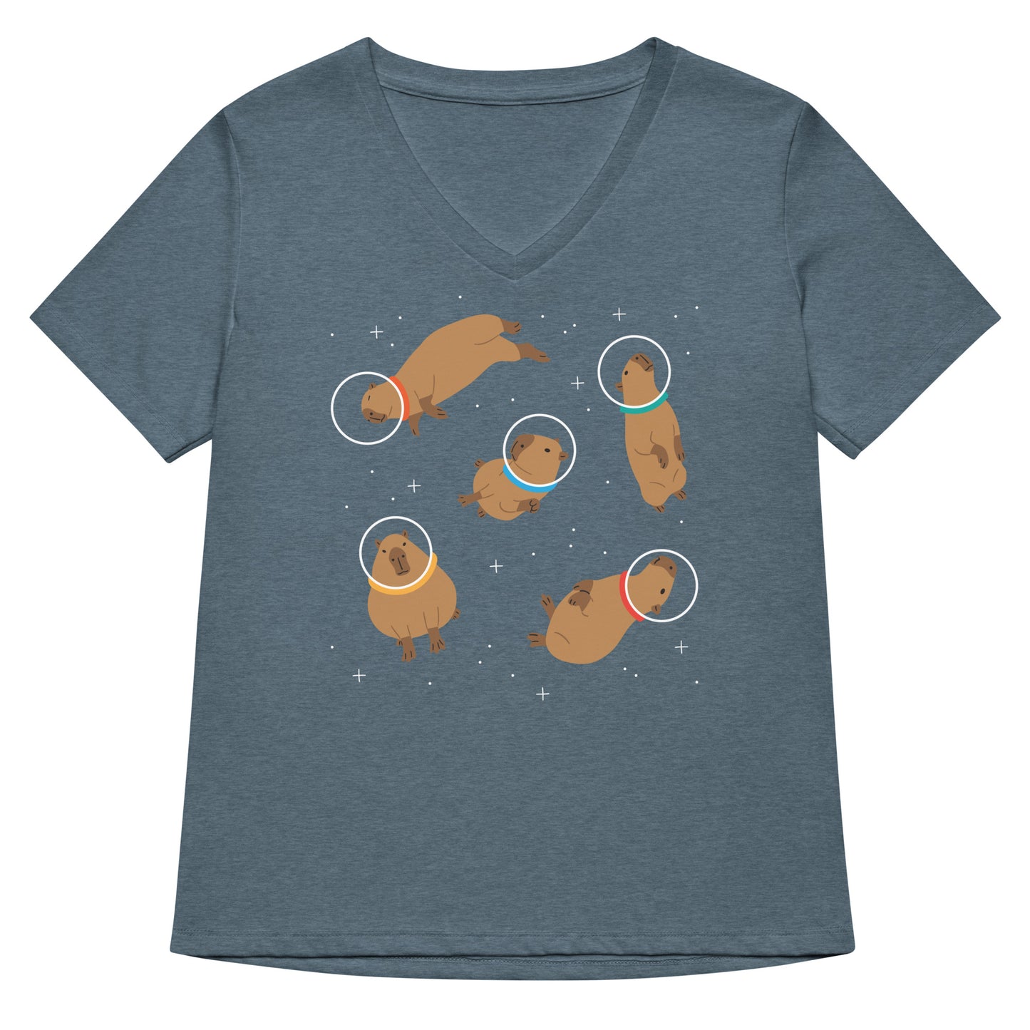 Capybaras In Space Women's V-Neck Tee