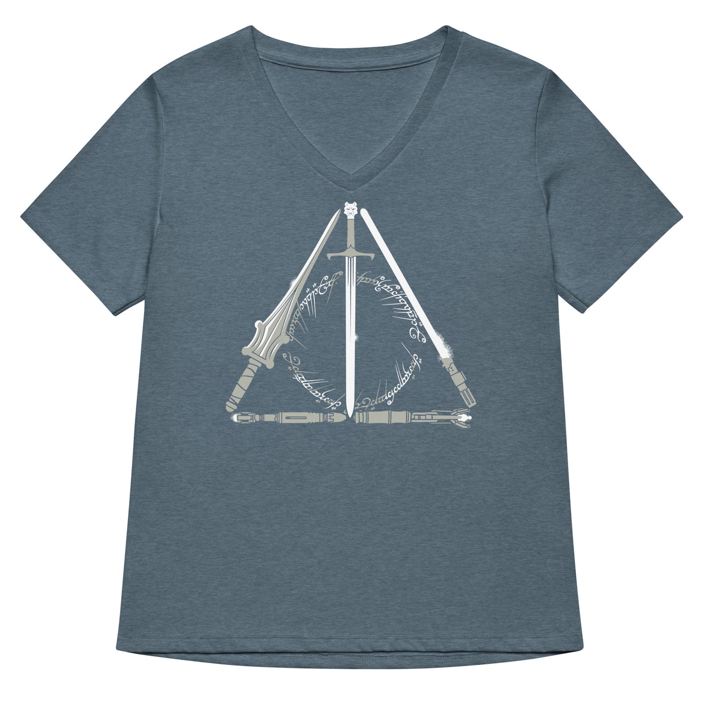 Nerdy Hallows Women's V-Neck Tee