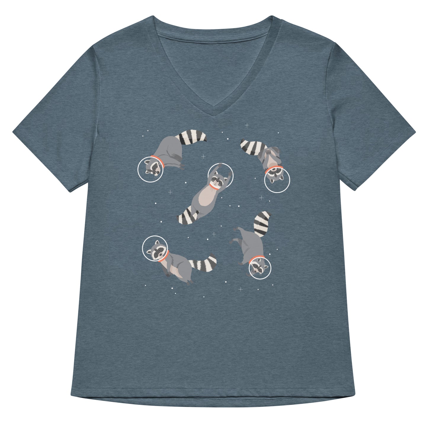 Raccoons In Space Women's V-Neck Tee