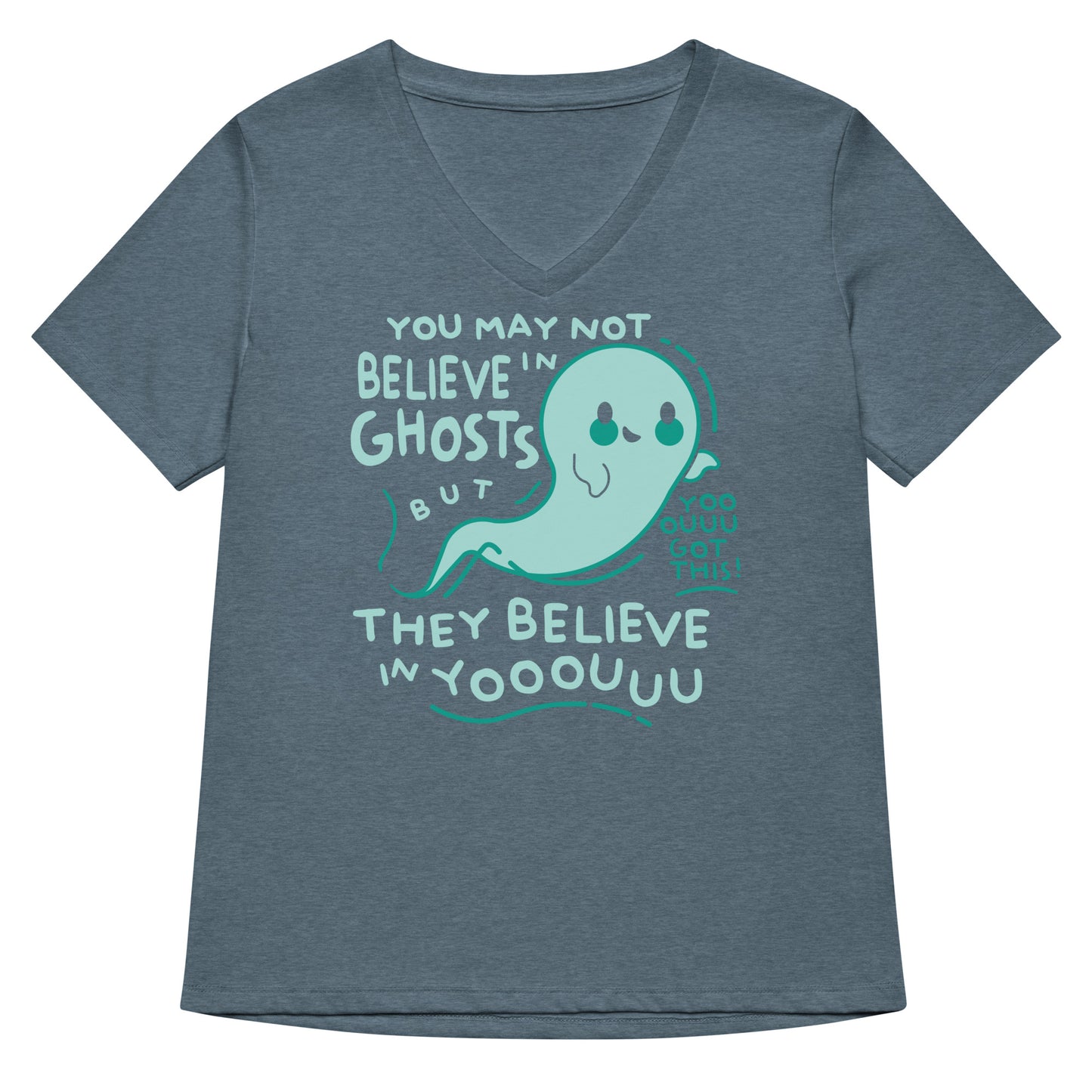 You May Not Believe In Ghosts Women's V-Neck Tee