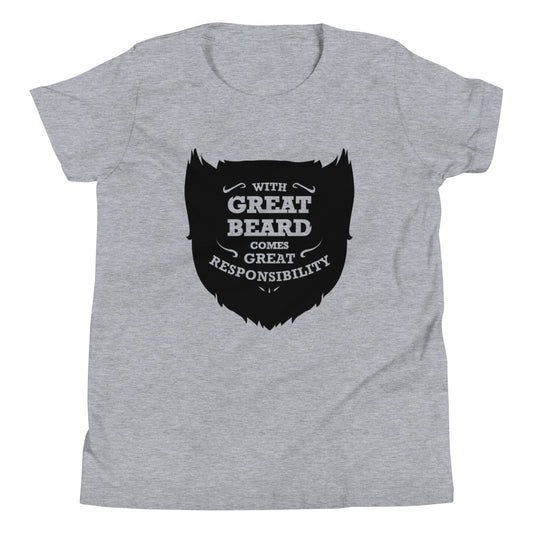 With Great Beard Comes Great Responsibility Kid's Youth Tee