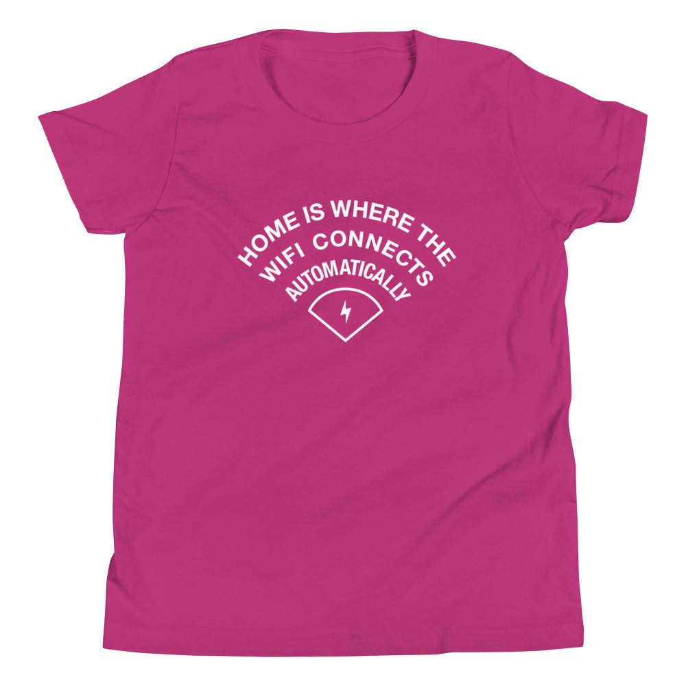 Home Is Where The WiFI Connects Automatically Kid's Youth Tee
