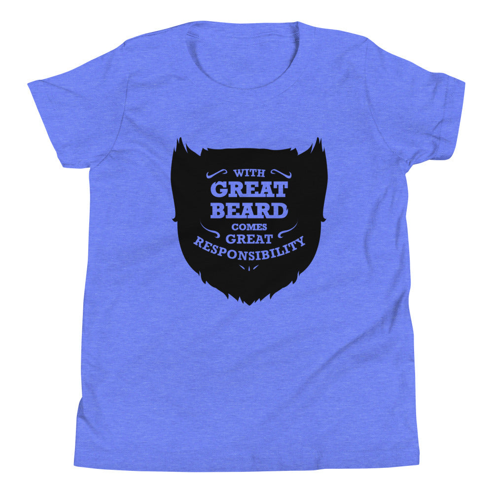 With Great Beard Comes Great Responsibility Kid's Youth Tee