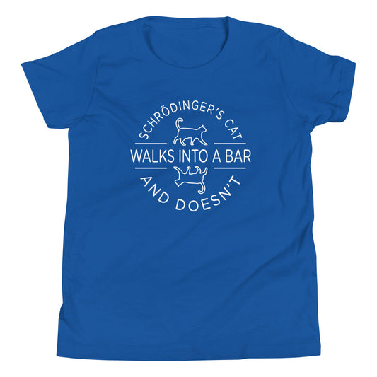 Schrodinger's Cat Walks Into A Bar Kid's Youth Tee