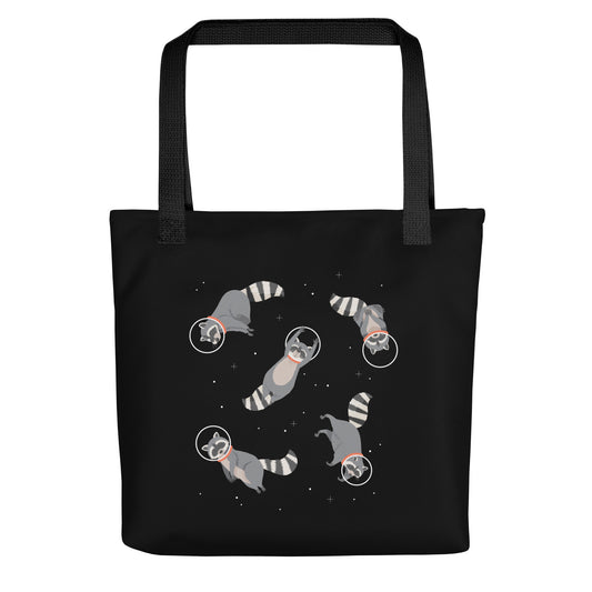 Raccoons In Space Tote Bag