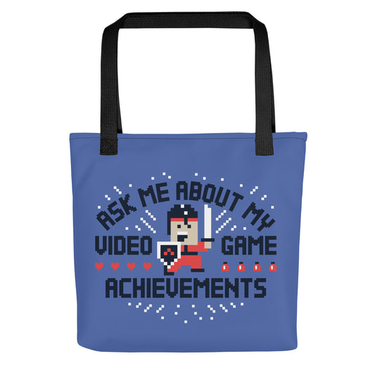 Ask Me About My Video Game Achievements Tote Bag