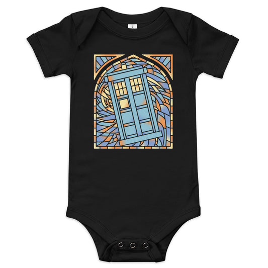 Stained Glass Police Box Kid's Onesie