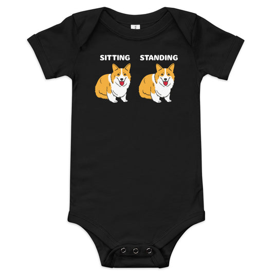 Corgi Sitting And Standing Kid's Onesie