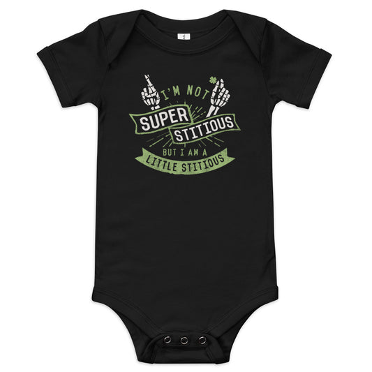 I'm Not Superstitious, But I Am A Little Stitious Kid's Onesie