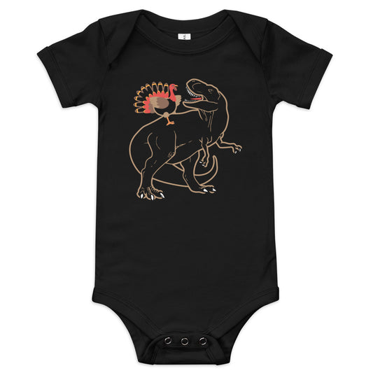 Turkey Riding T-Rex Kid's Onesie