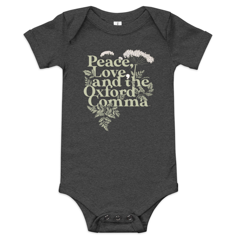 Peace, Love, And The Oxford Comma Kid's Onesie
