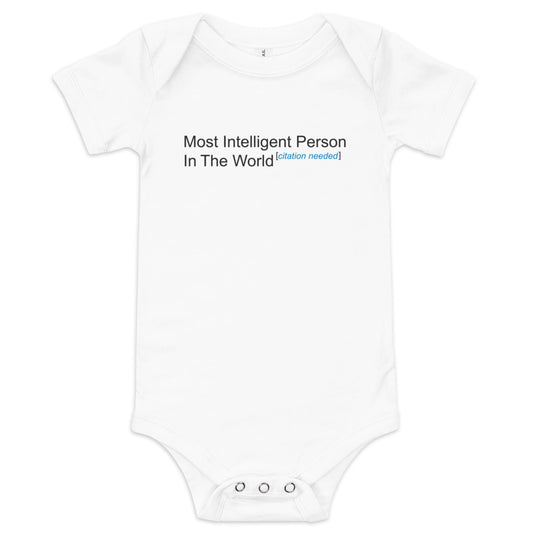 Most Intelligent Person in the World Citation Needed Kid's Onesie