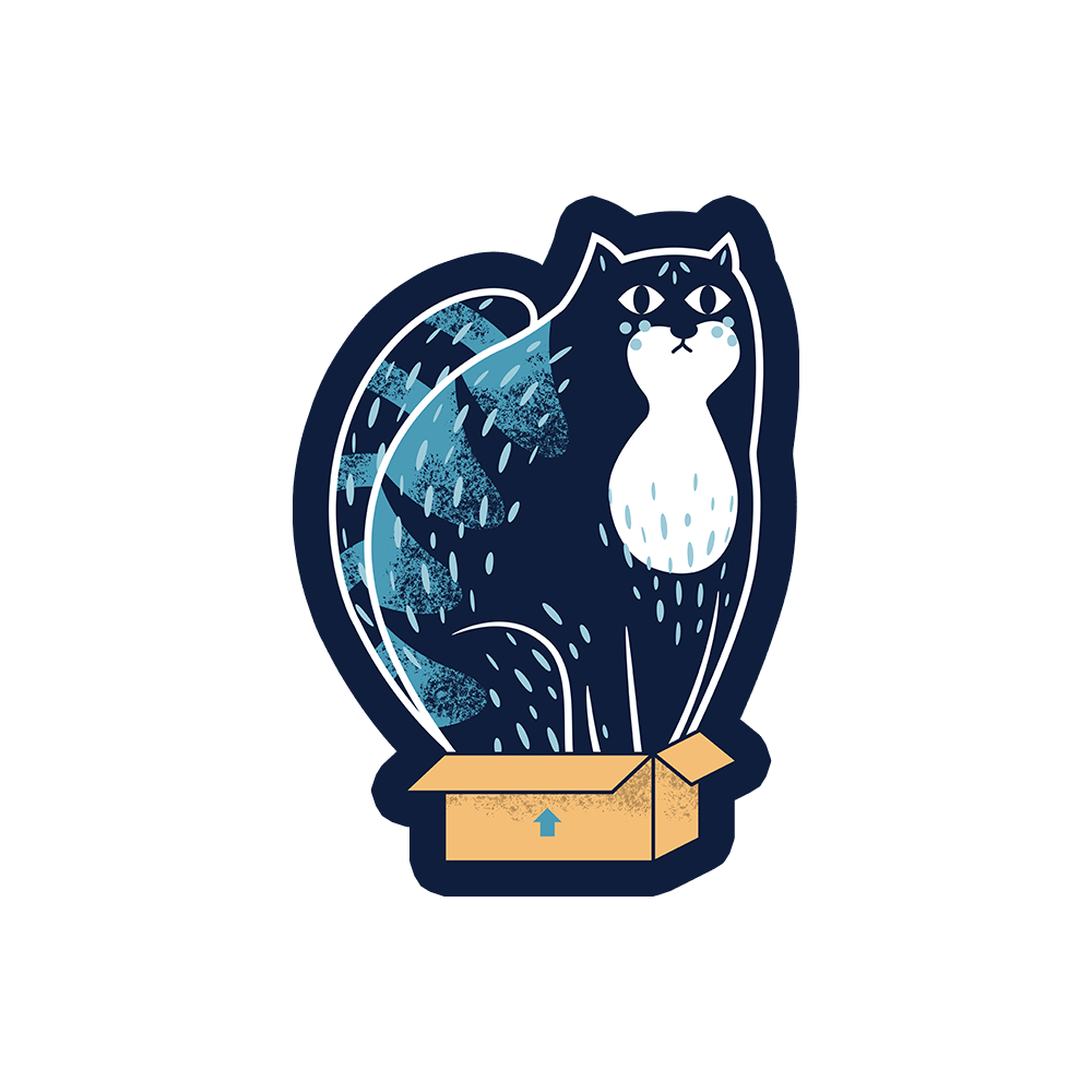 Cat In A Box Sticker