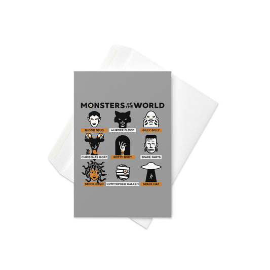 Monsters Of The World Greeting Card