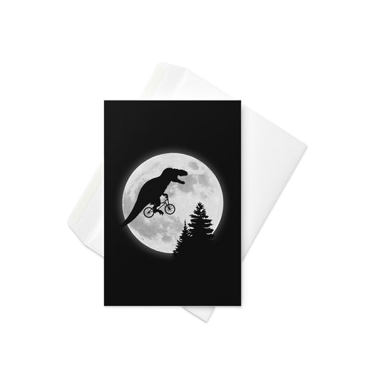 T-Rex Moon Greeting Card