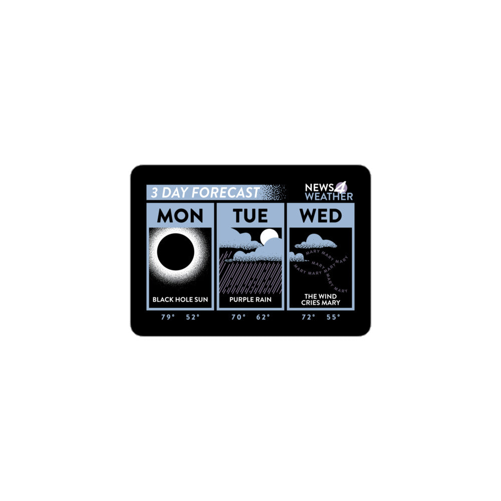 3 Day Forecast Sticker – SnorgTees.com