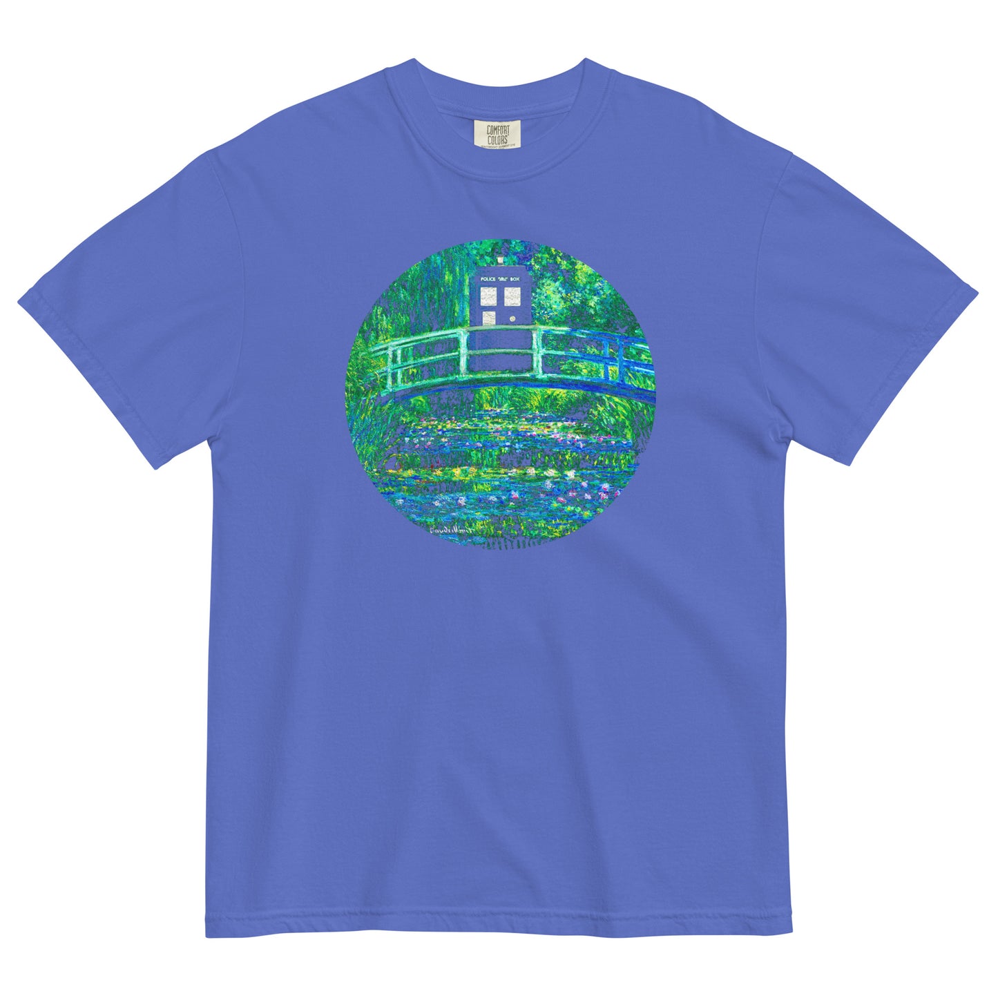 Water Lilies Police Box Men's Relaxed Fit Tee