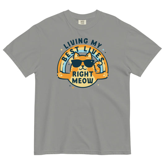 Living My Best Lives Right Meow Men's Relaxed Fit Tee