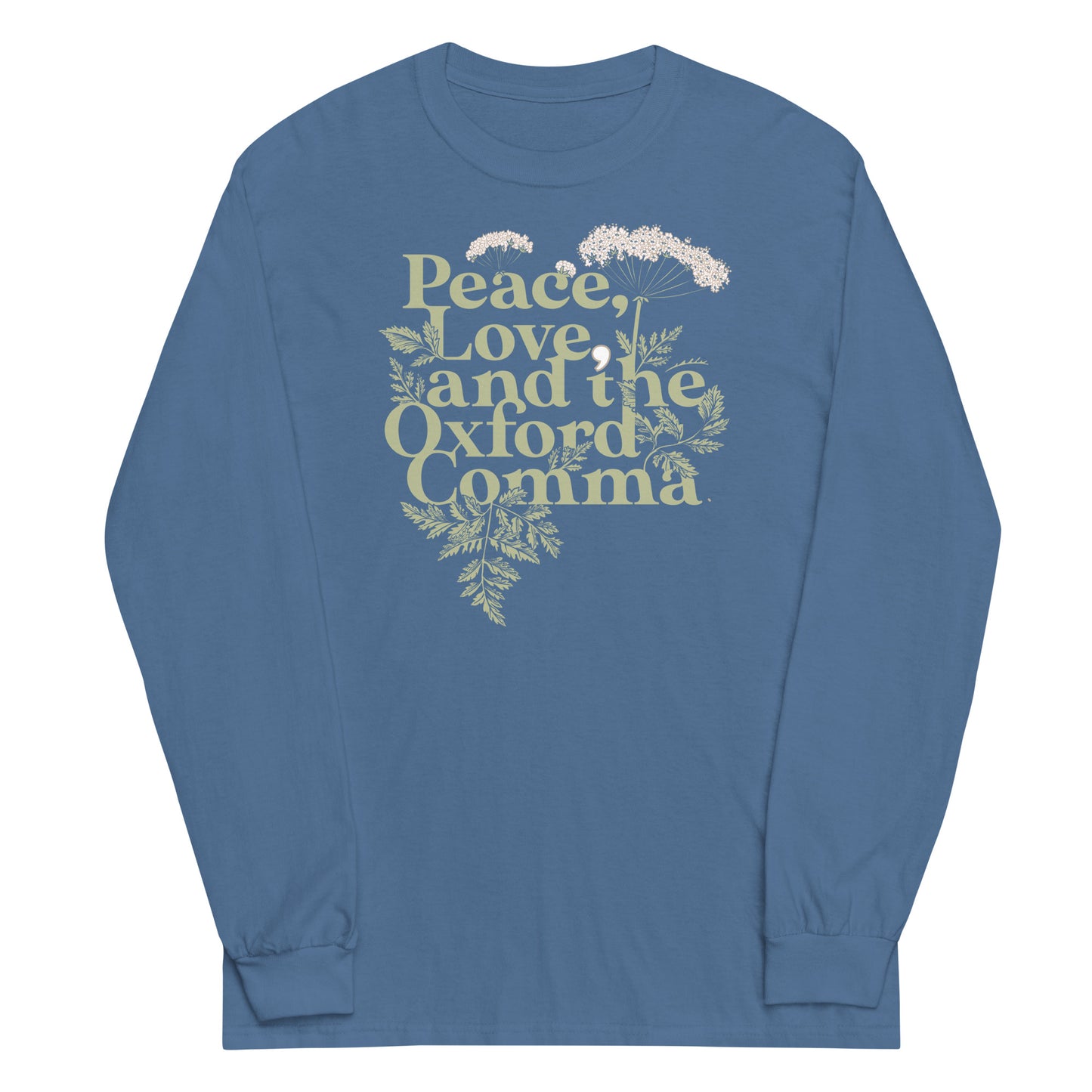 Peace, Love, And The Oxford Comma Unisex Long Sleeve Tee