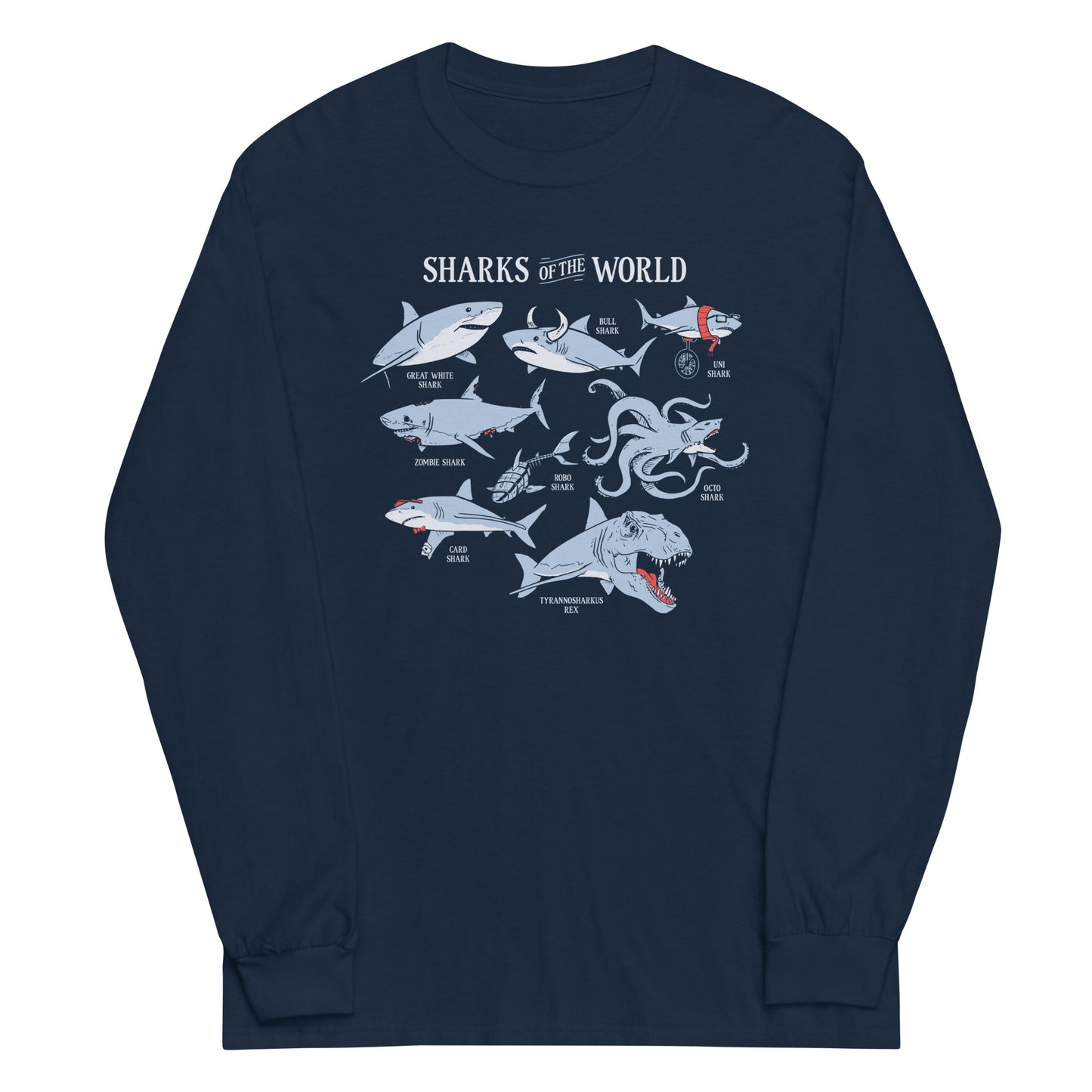 Sharks Of The World Unisex Long Sleeve Tee