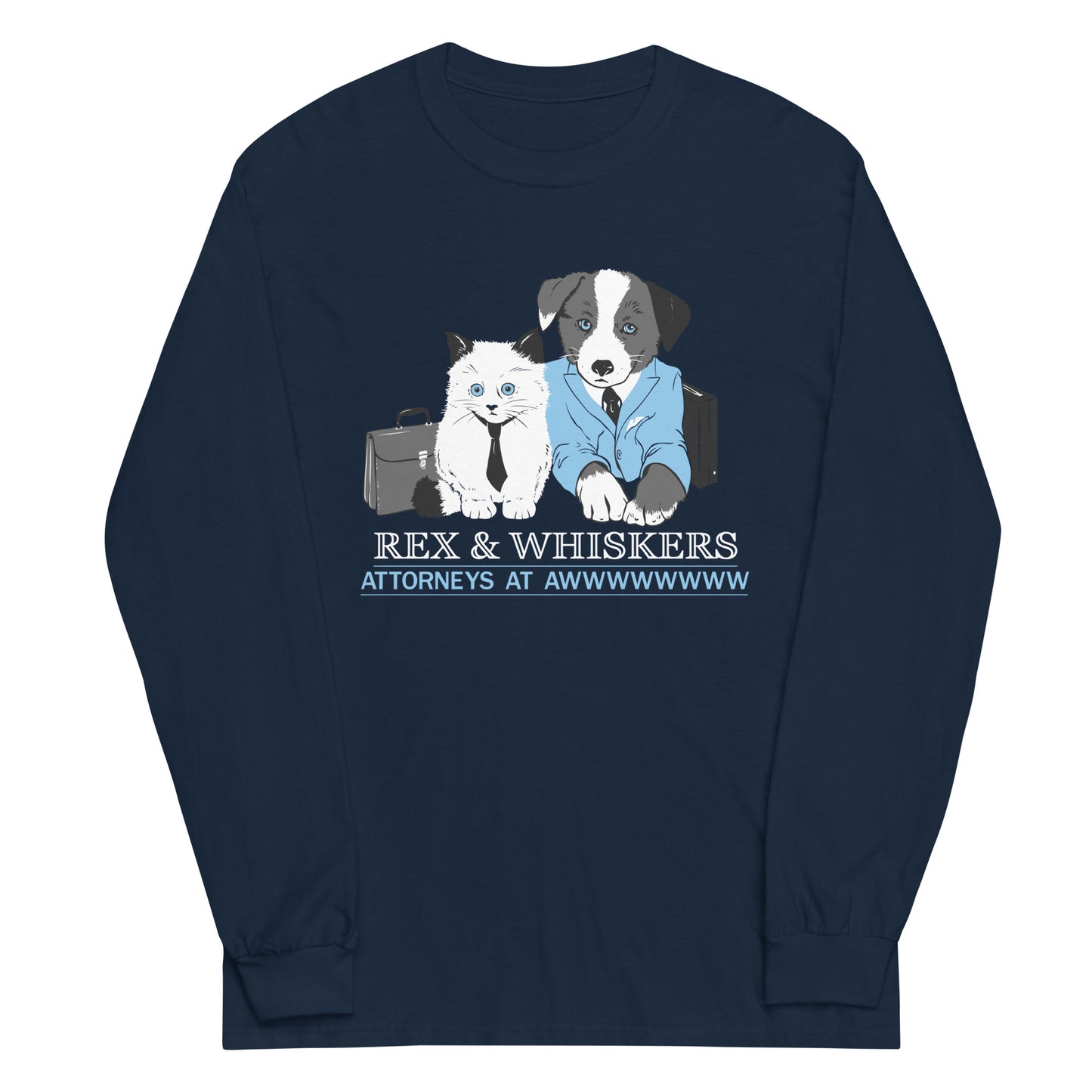 Rex and Whiskers Attorneys Unisex Long Sleeve Tee