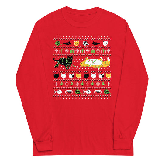 Ugly Cat Sweater Unisex Long Sleeve Tee