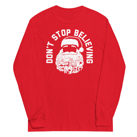 Don't Stop Believing Santa Unisex Long Sleeve Tee