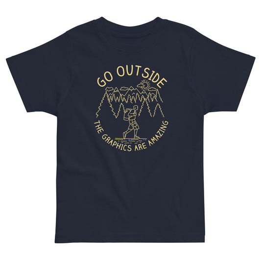 Go Outside The Graphics Are Amazing Kid's Toddler Tee