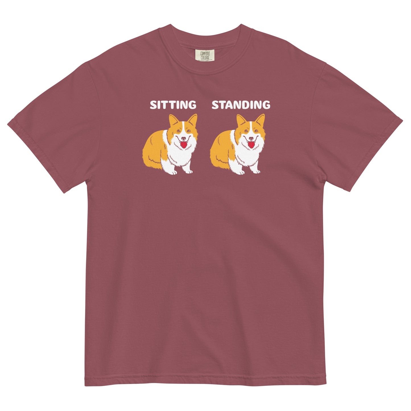 Corgi Sitting And Standing Men's Relaxed Fit Tee