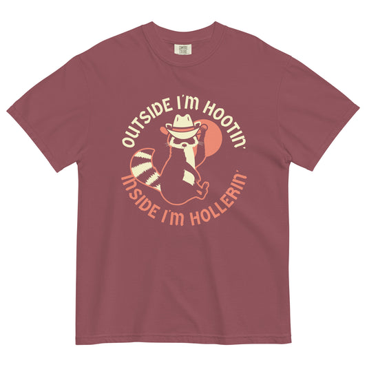Outside I'm Hootin' Inside I'm Hollerin' Men's Relaxed Fit Tee