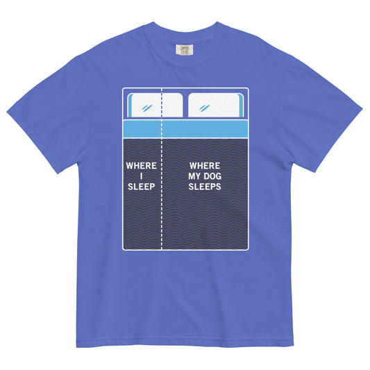 Where I Sleep, Where My Dog Sleeps Men's Relaxed Fit Tee