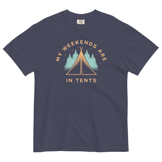 My Weekends Are In Tents Men's Relaxed Fit Tee