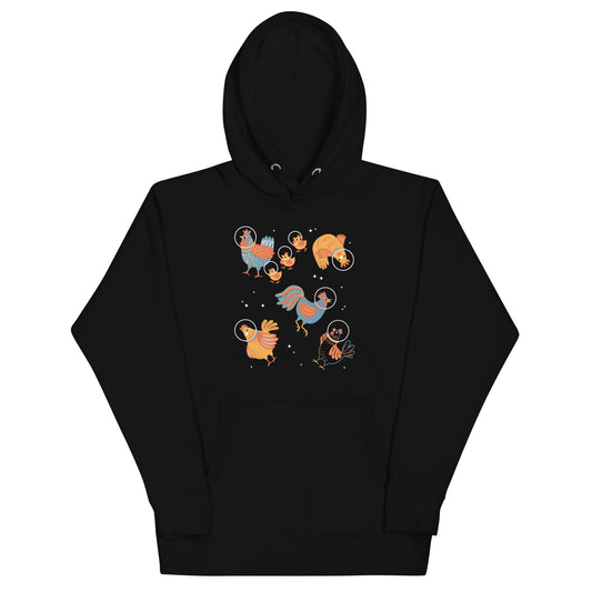 Chickens In Space Unisex Hoodie