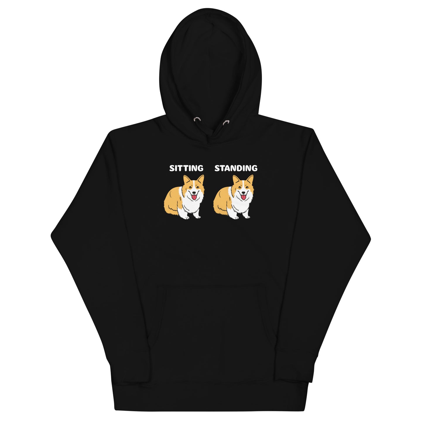 Corgi Sitting And Standing Unisex Hoodie